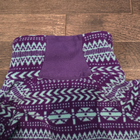 Columbia Fleece 1/4 Zip Lightweight Aztec Print - Purple, Turquoise - SZ Small - Picture 8 of 8